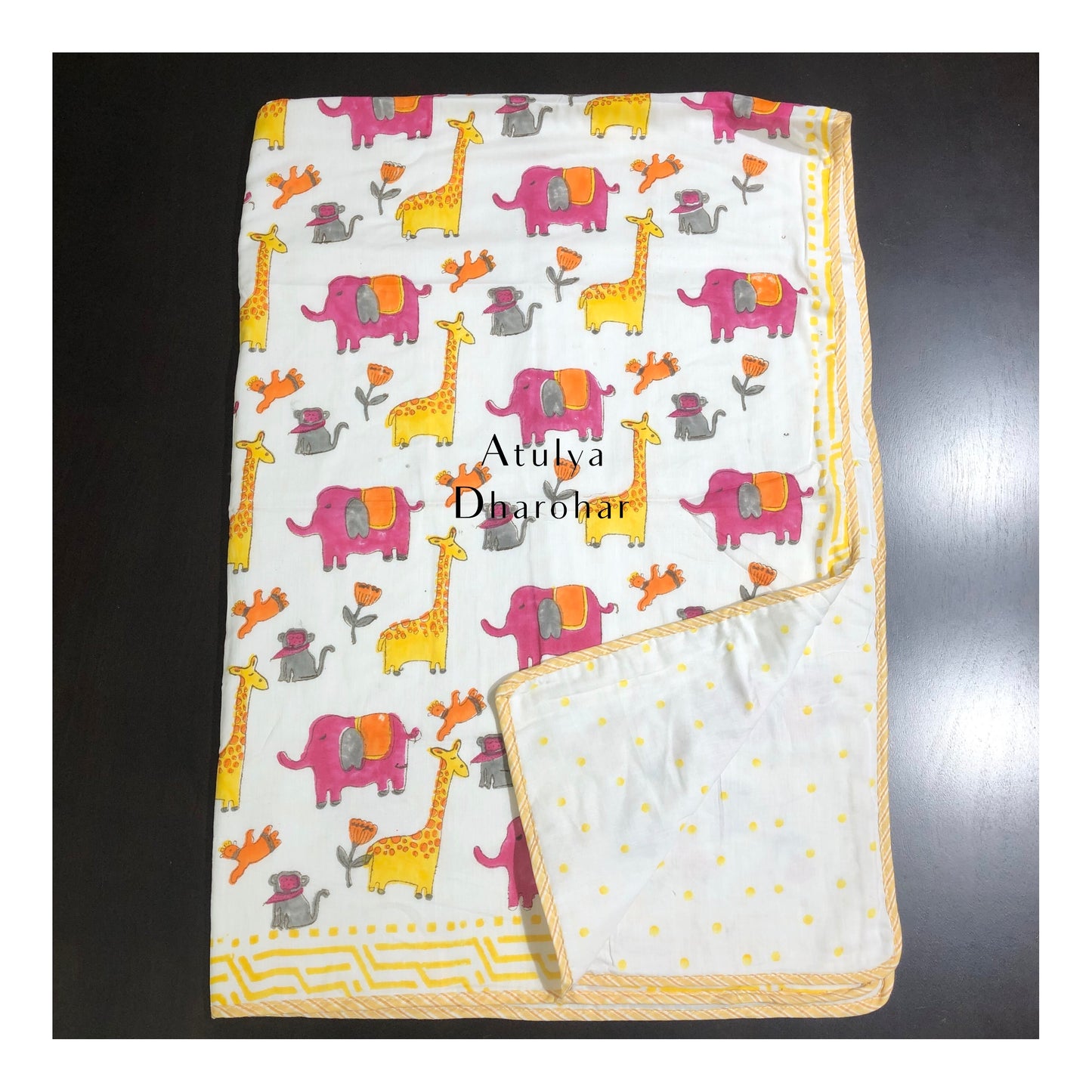 Jungle Theme Hand Block Printed Baby Dohar