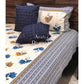 Blue and Brown Lotus Motifs King Bedsheet