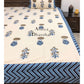 Blue and Brown Floral Motifs King Bedsheet