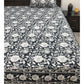 Charcoal Grey Floral Jaal King Size Bedsheet