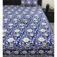 Blue Floral Jaal King Size Bedsheet