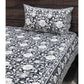 Charcoal Grey Floral Jaal King Size Bedsheet