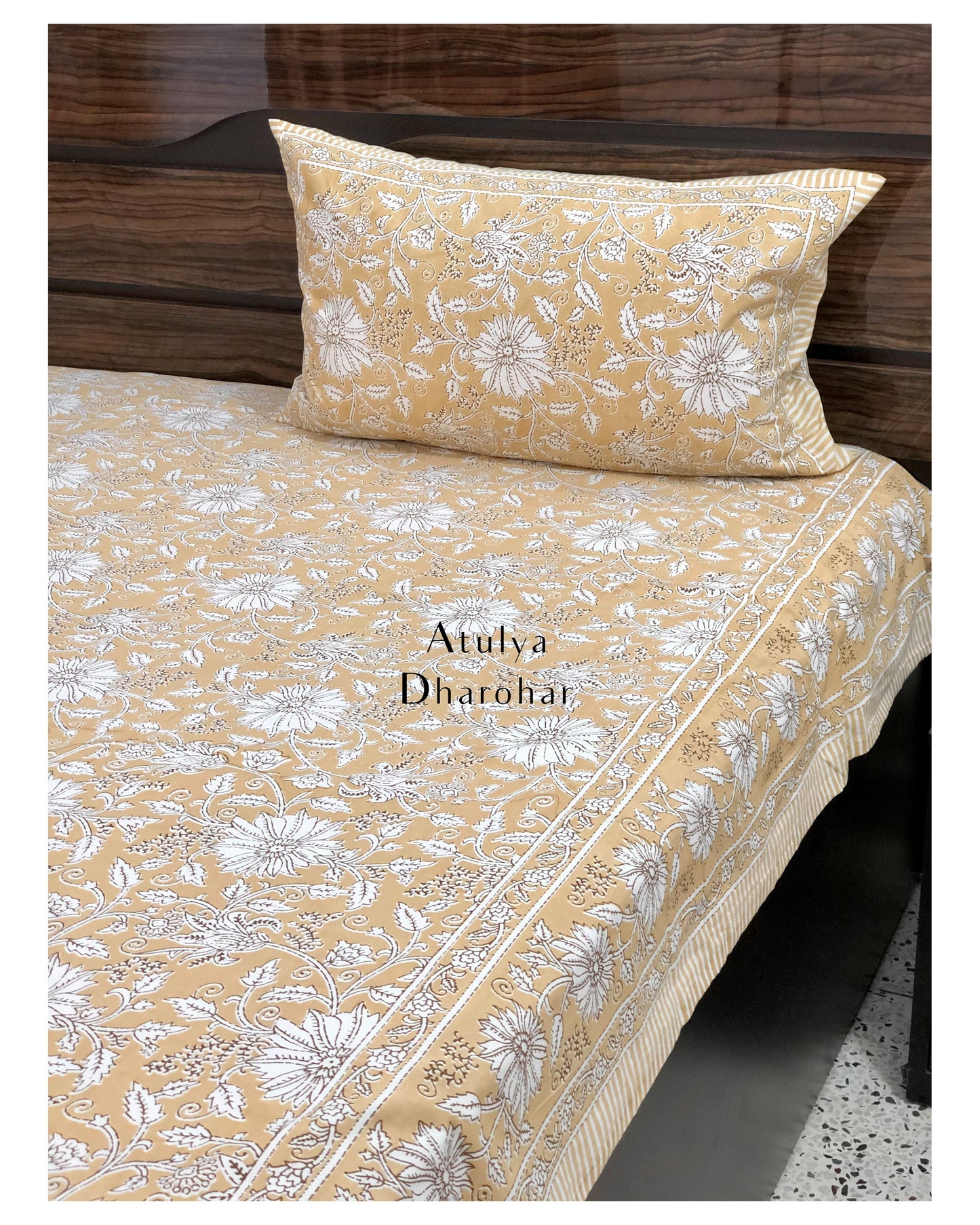 Floral Jaal Bedsheet