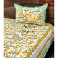 Yellow and Green Floral Jaal Bedsheet