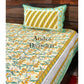 Yellow and Green Floral Jaal Bedsheet