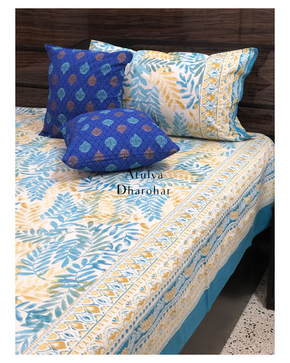 Multicolour Leaf Motifs Bedsheet
