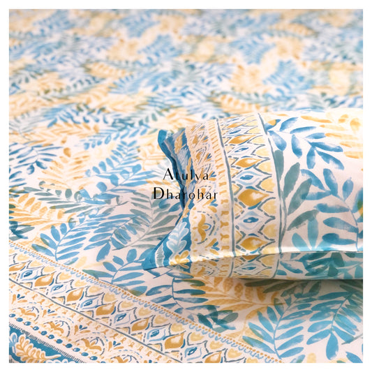 Multicolour Leaf Motifs Bedsheet