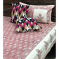 Pink Floral Motifs Cotton King Size Bedsheet