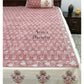 Pink Floral Motifs Cotton King Size Bedsheet