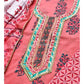 Peach Gota Patti Suit Fabric with Cotton Dupatta