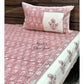 Pink Floral Motifs Cotton King Size Bedsheet