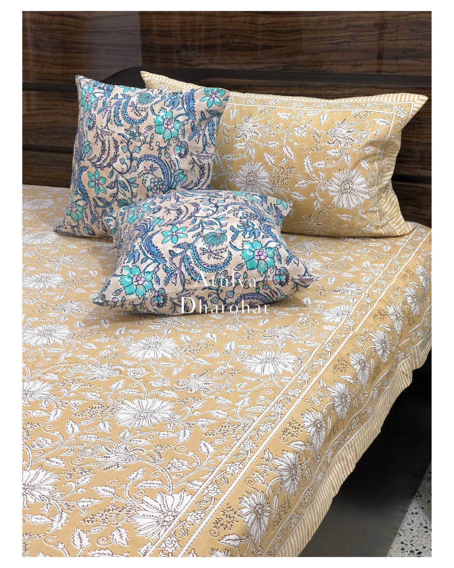 Floral Jaal Bedsheet