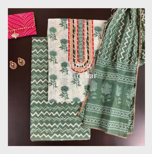 Gota Patti Suit with Dupatta Fabric
