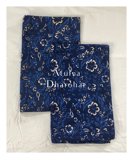 Indigo Floral Motifs Pillow Covers