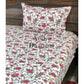 Pink and Grey Floral Single Bedsheet