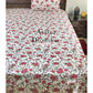 Pink and Grey Floral Single Bedsheet