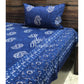Indigo Paisley Motifs Hand Block Printed Bedsheet 100x108 inch