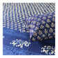 Indigo Butti with Elephant Border Hand Block Printed Bedsheet 100x108 inches