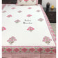 Pink Floral Motifs Hand Block Printed Bedsheet