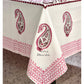 Pink Floral Jaal Hand Block Printed Dining Table Cover