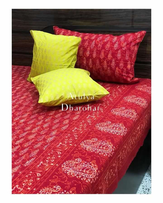 Green and Golden Butti Cushion Covers