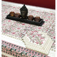 Pink Floral Jaal Hand Block Printed Dining Table Cover