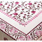 Pink Floral Jaal Hand Block Printed Dining Table Cover
