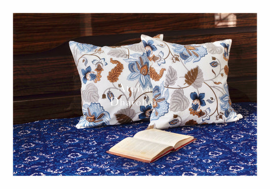 Blue Floral Cushion Covers