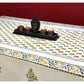 Yellow Floral Motifs Hand Block Printed Dining Table Cover