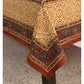 Black Kalamkari Hand Block Dining Table Cover